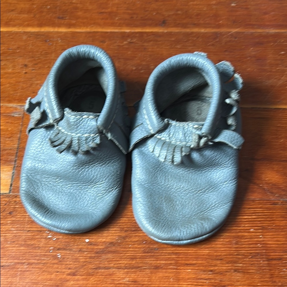 Gray Leather Freshly Picked Moccasins